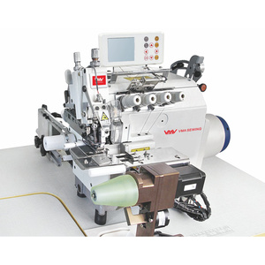 V-997TD-4-ATE Top differential 4 thread cylinder bed overlock, with automatic feeding material device for circular